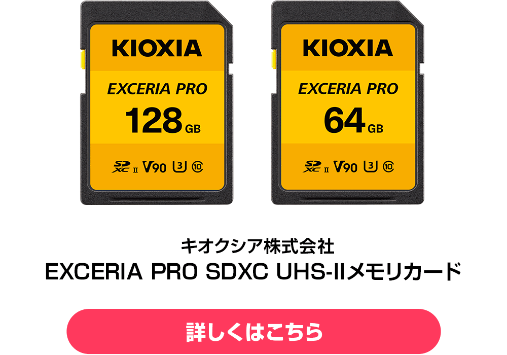 キオクシア株式会社（旧東芝メモリ株式会社） EXCERIA PRO SDXCメモリカード128GB [詳しくはこちら]
